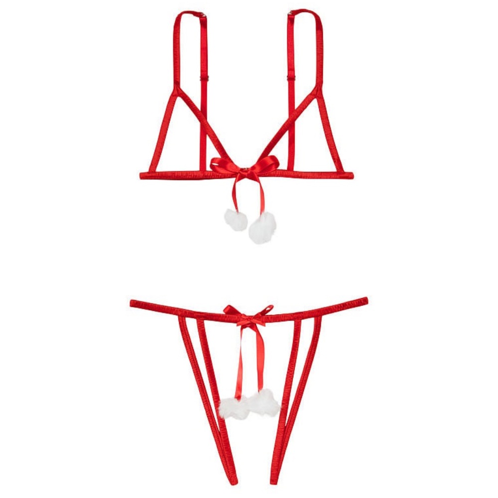 Victoria’s Secret Crotchless Sexy Pom Pom Set